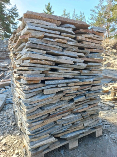 Плитняк златолит серебристый для цоколя, отмостки купить в Озёрах