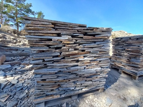 Плитняк златолит серебристый для фасада купить в Озёрах