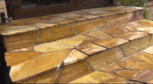 Плитняк златолит жёлтый золотистый для отмостки купить в Озёрах